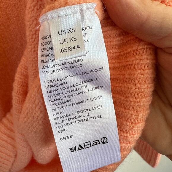 Anthropologie Wool Blend Boat Neck Sweater Peach Pink Size XS Oversized - Picture 9 of 12